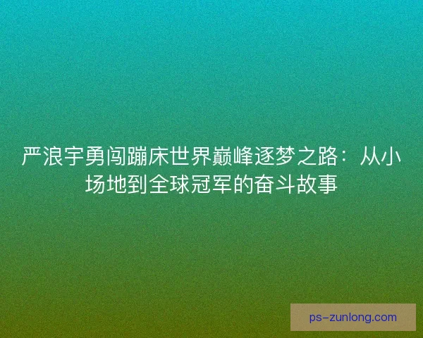 严浪宇勇闯蹦床世界巅峰逐梦之路：从小场地到全球冠军的奋斗故事